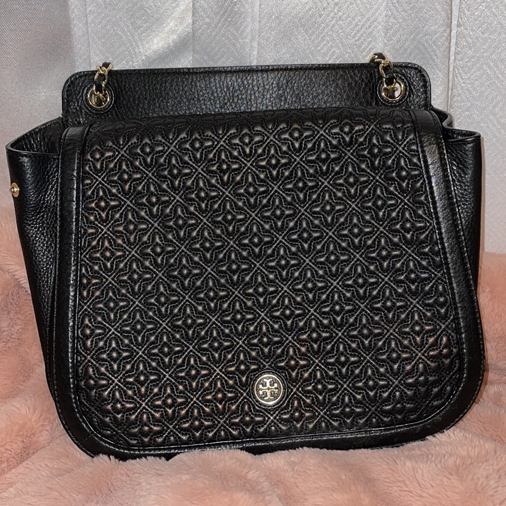 Tory Burch Quilted Black Leather Shoulder Bag Repair Needed – $500 Retail